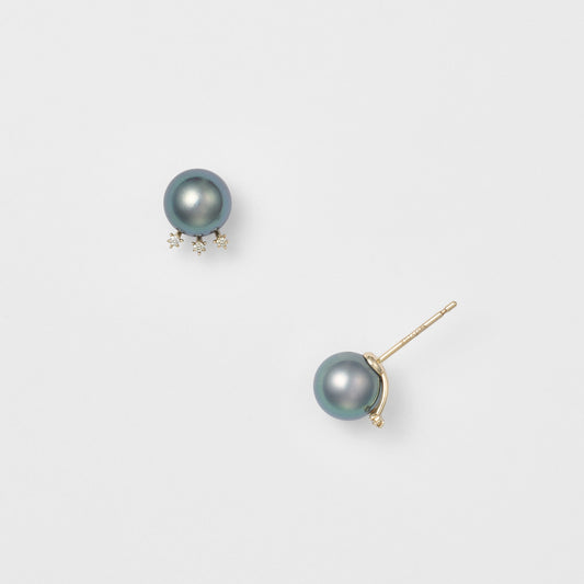 K10 Pearl Earrings (Black)