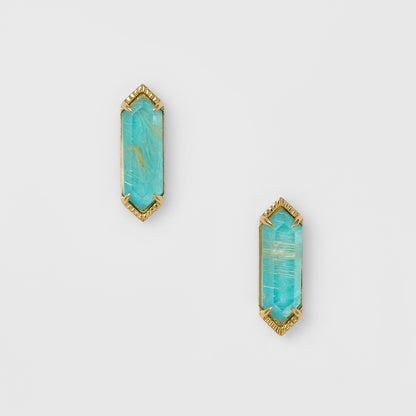 Gold Turquoise/Quartz Earrings