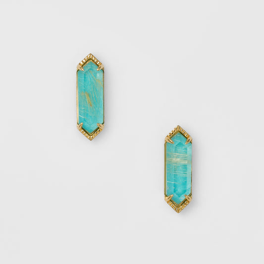 Gold Turquoise/Quartz Earrings