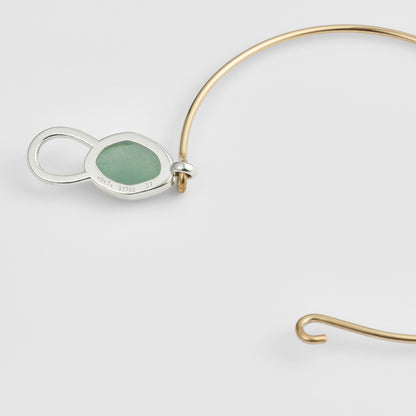 Silver/K14GF Aventurine Bangle
