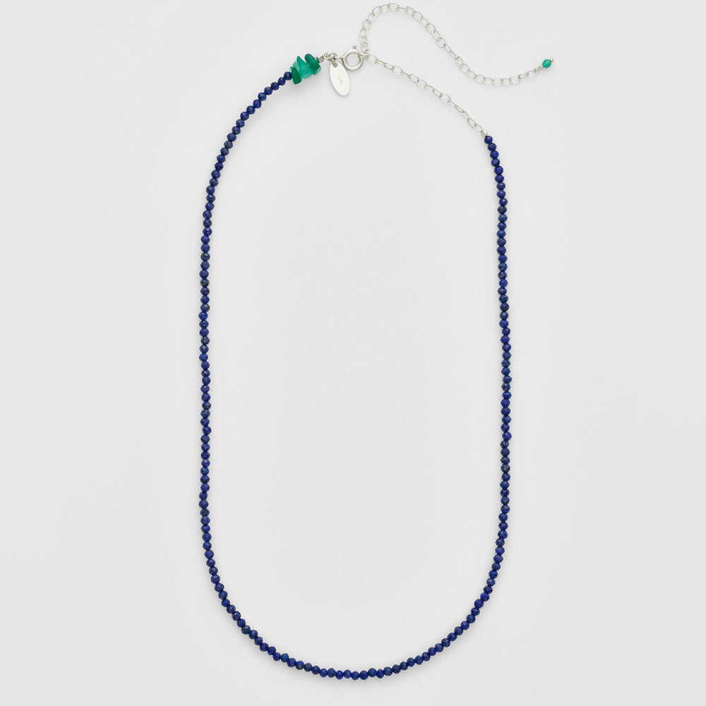 Silver Lapis Lazuli/Chalcedony Necklace