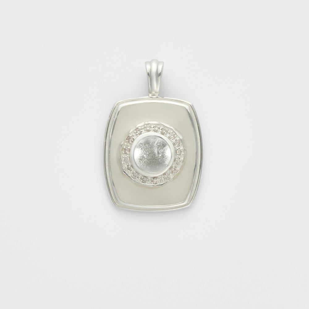 Silver Quartz/Diamond Charm