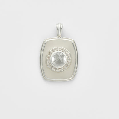 Silver Quartz/Diamond Charm