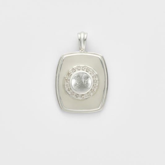 Silver Quartz/Diamond Charm