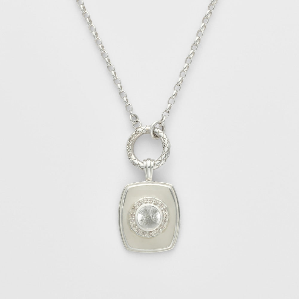 Silver Quartz/Diamond Charm