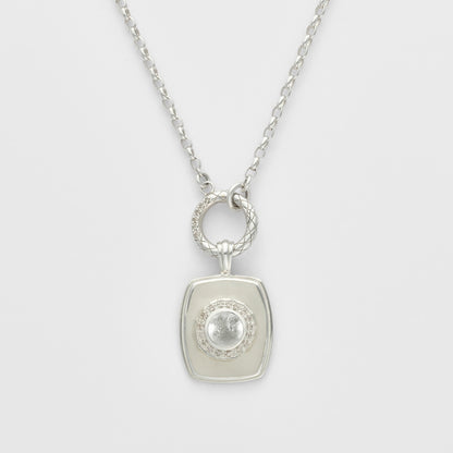 Silver Quartz/Diamond Charm