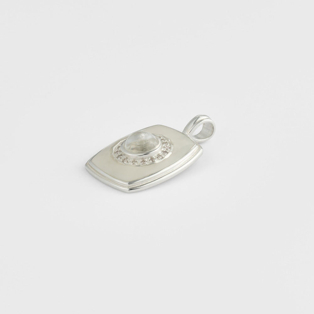 Silver Quartz/Diamond Charm