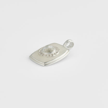 Silver Quartz/Diamond Charm