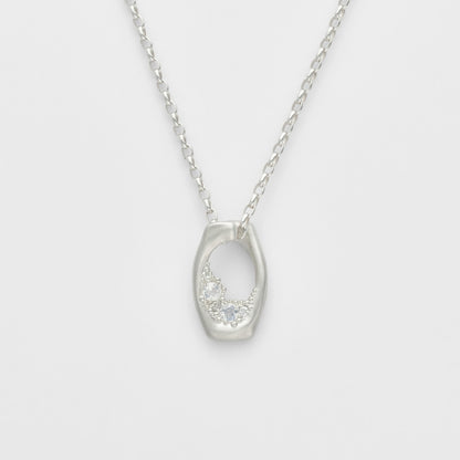 Silver Labradorite/Diamond Charm