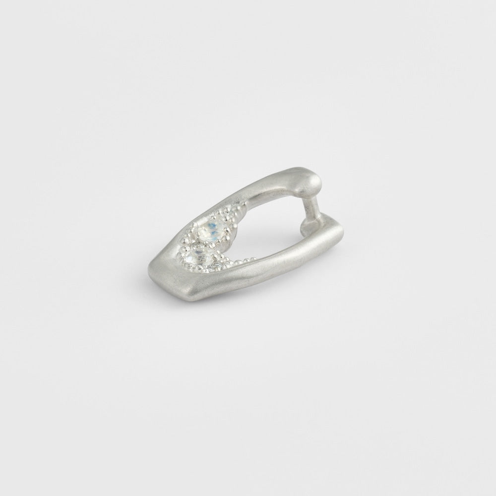 Silver Labradorite/Diamond Charm
