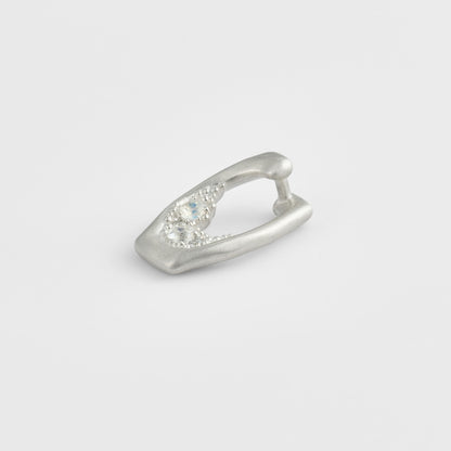 Silver Labradorite/Diamond Charm