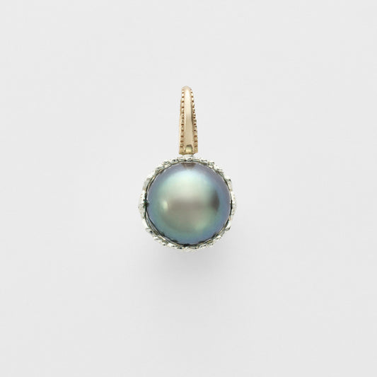 Silver/K10 Pearl Charm (Black)
