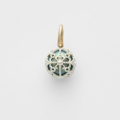 Silver/K10 Pearl Charm (Black)