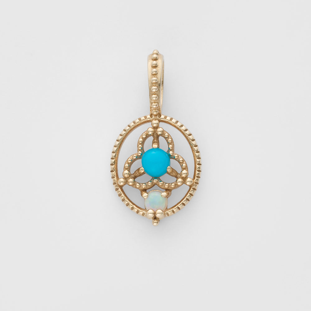 K5 Turquoise/Opal Charm