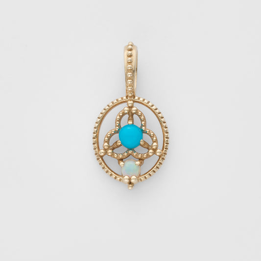 K5 Turquoise/Opal Charm