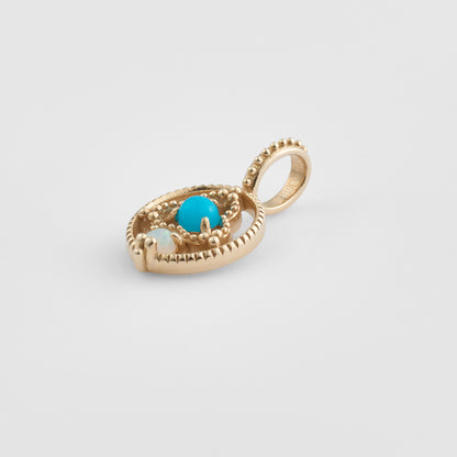 K5 Turquoise/Opal Charm