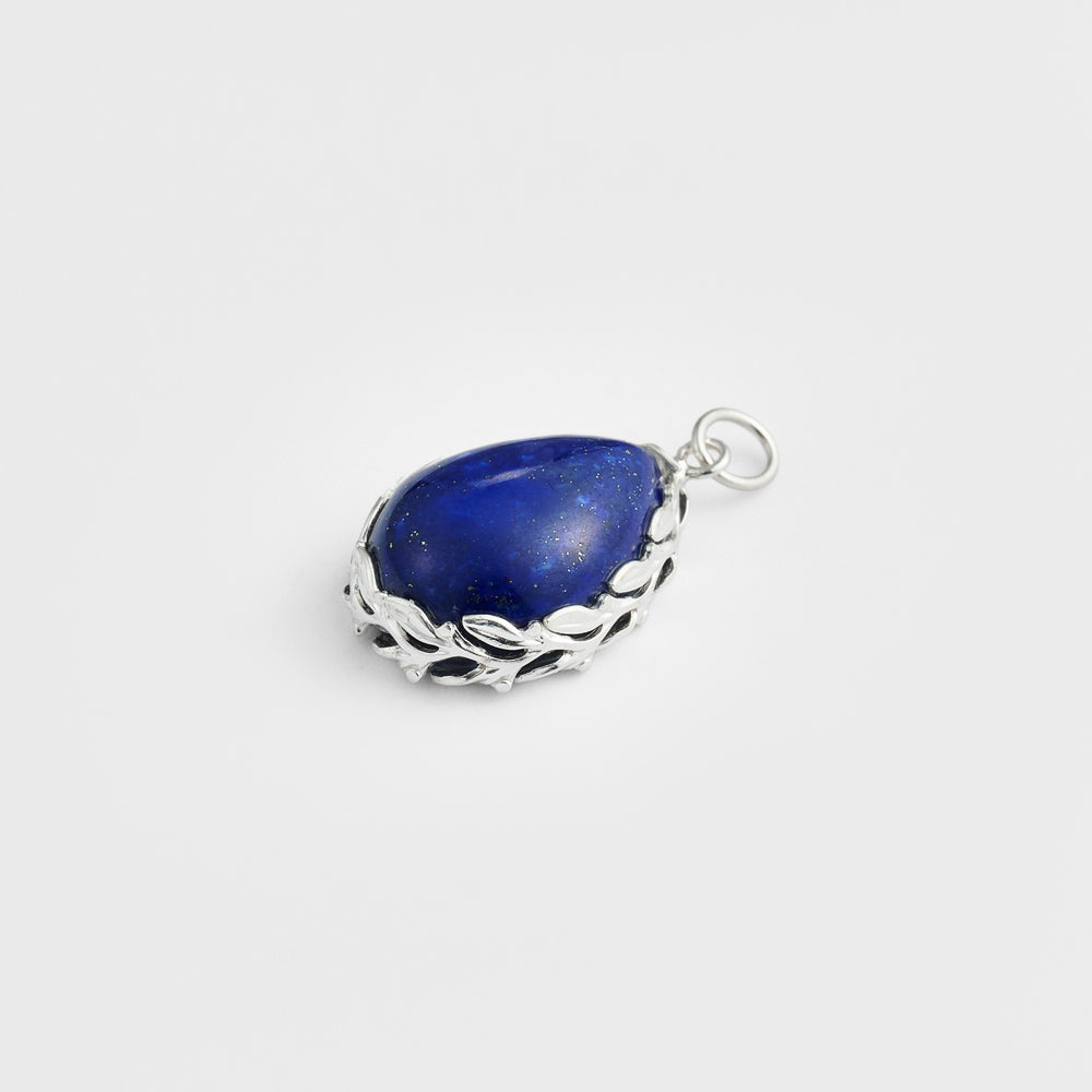 Silver Lapis Lazuli Charm