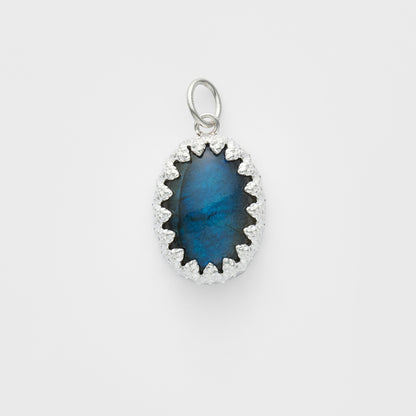 Silver Labradorite Charm