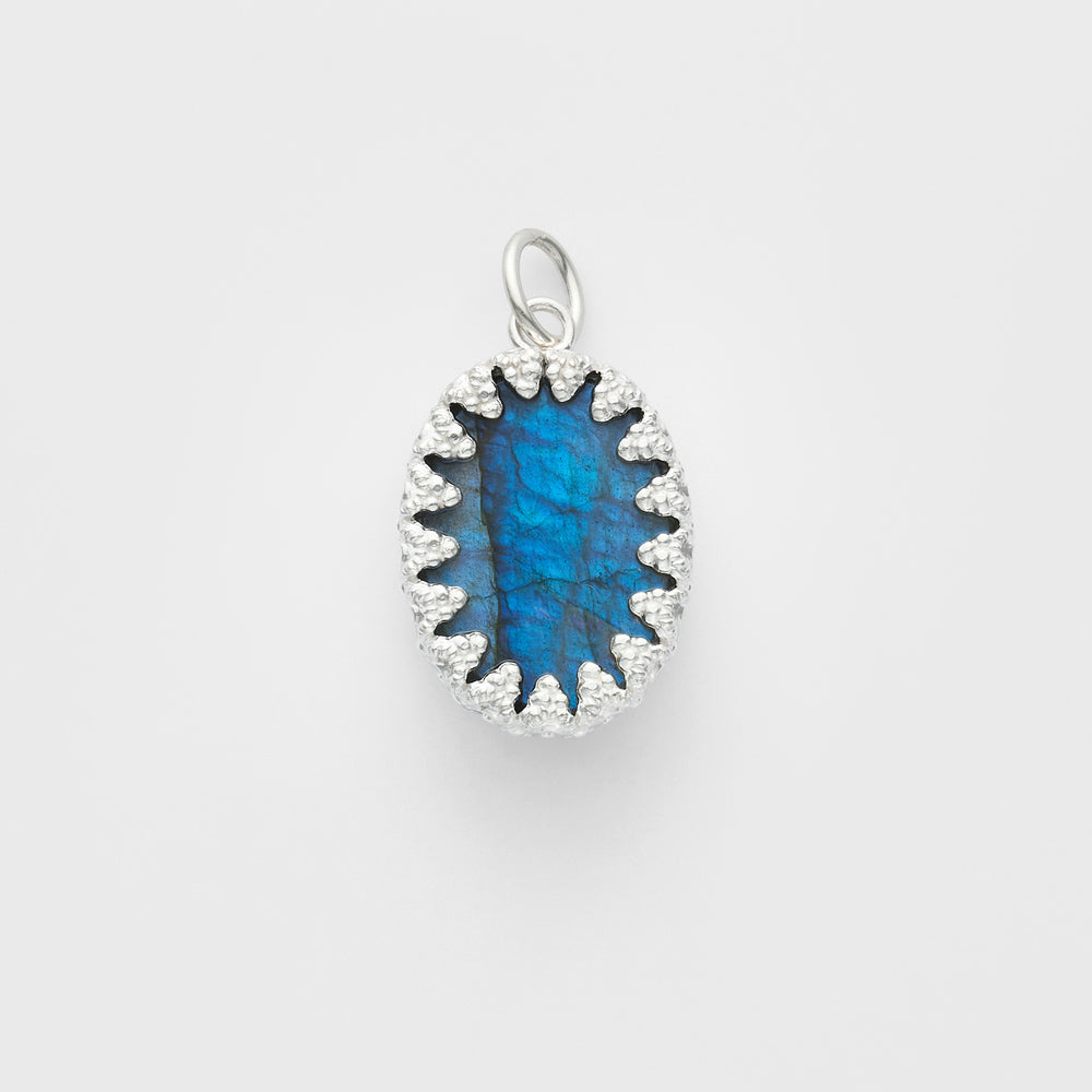 Silver Labradorite Charm
