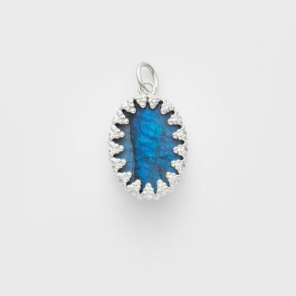 Silver Labradorite Charm
