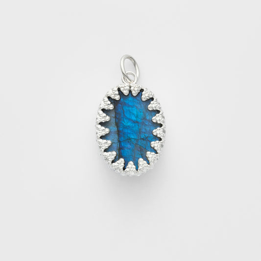 Silver Labradorite Charm