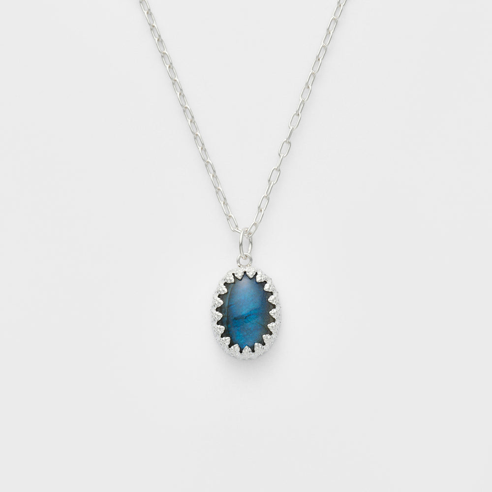 Silver Labradorite Charm