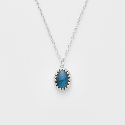 Silver Labradorite Charm