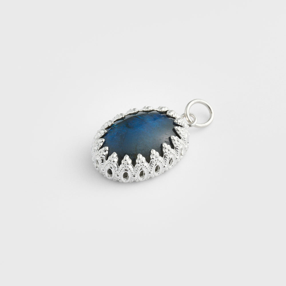 Silver Labradorite Charm