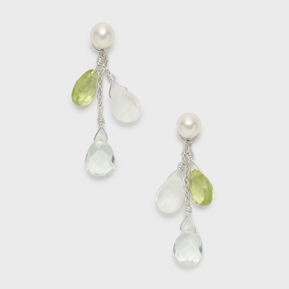 Silver Labradorite/Peridot Earring Charm