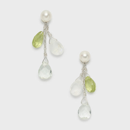 Silver Labradorite/Peridot Earring Charm
