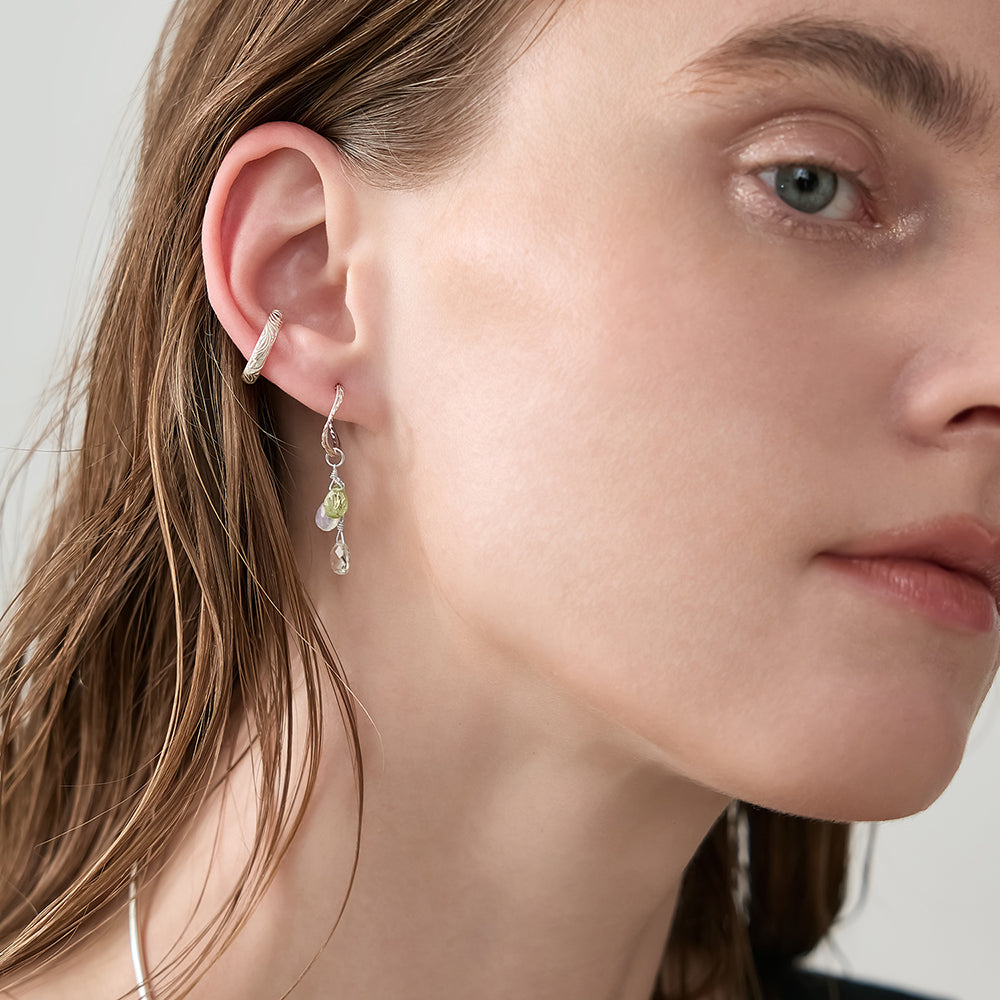 Silver Labradorite/Peridot Earring Charm