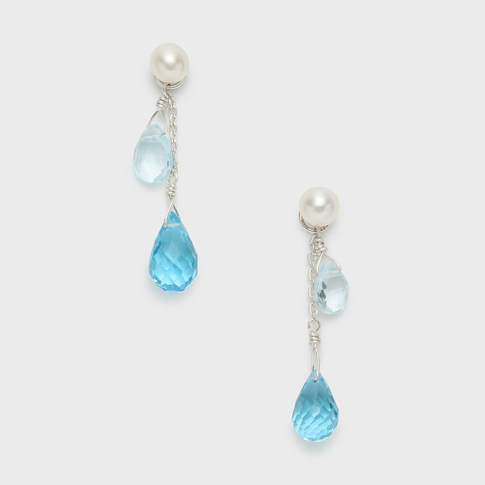 Silver Topaz Earring Charm