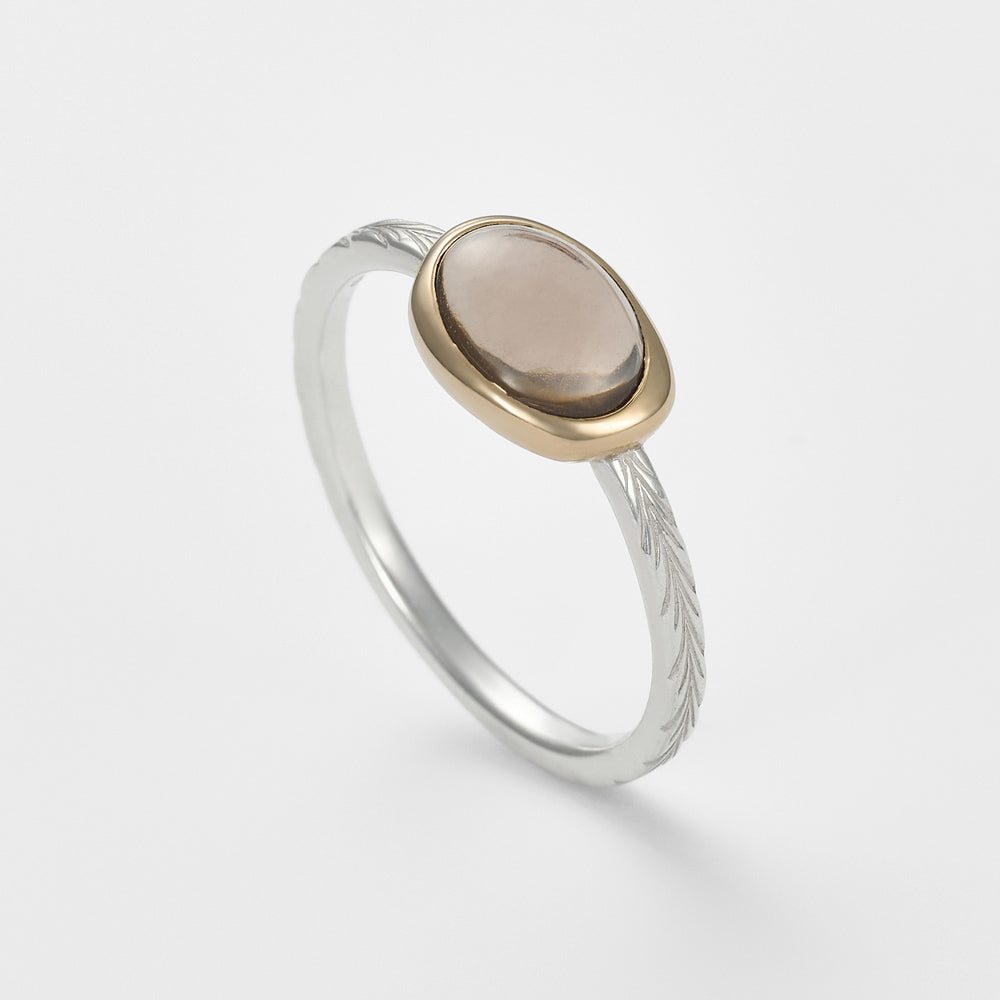 Silver Smoky Quartz Ring