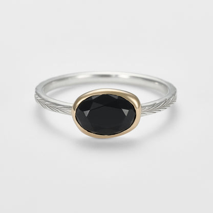 Silver Black Chalcedony Ring