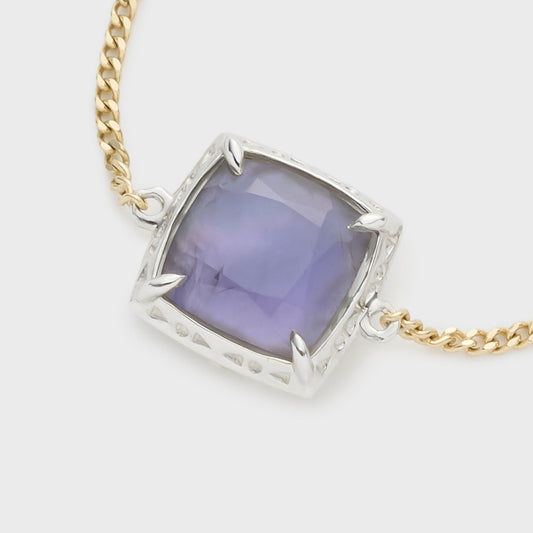 K10 Iolite/Shell/Prehnite Chain Ring