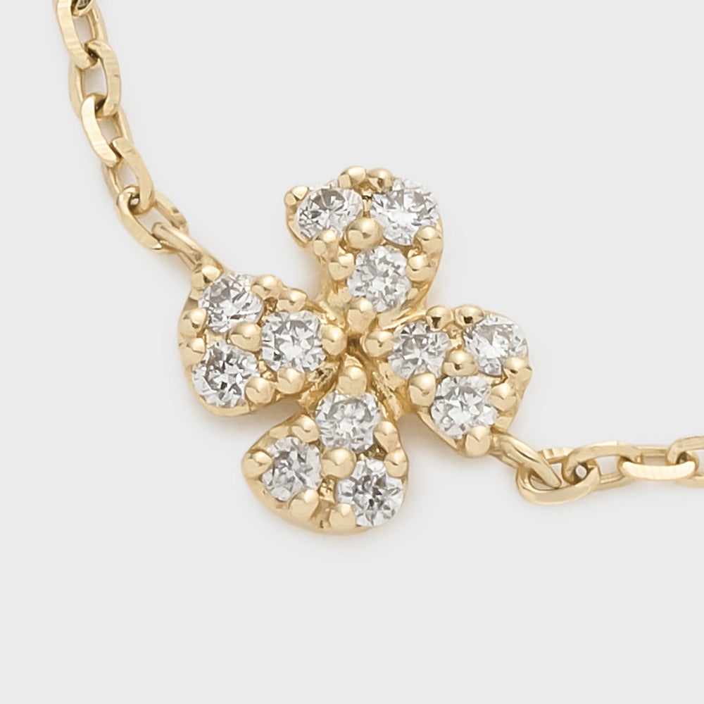 K10 Clover Motif Diamond Chain Ring (0.05ct)