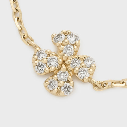 K10 Clover Motif Diamond Chain Ring (0.05ct)