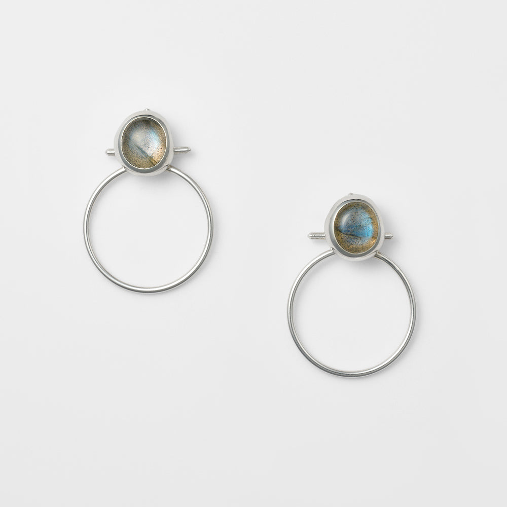Silver Labradorite Earrings