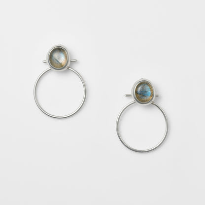 Silver Labradorite Earrings