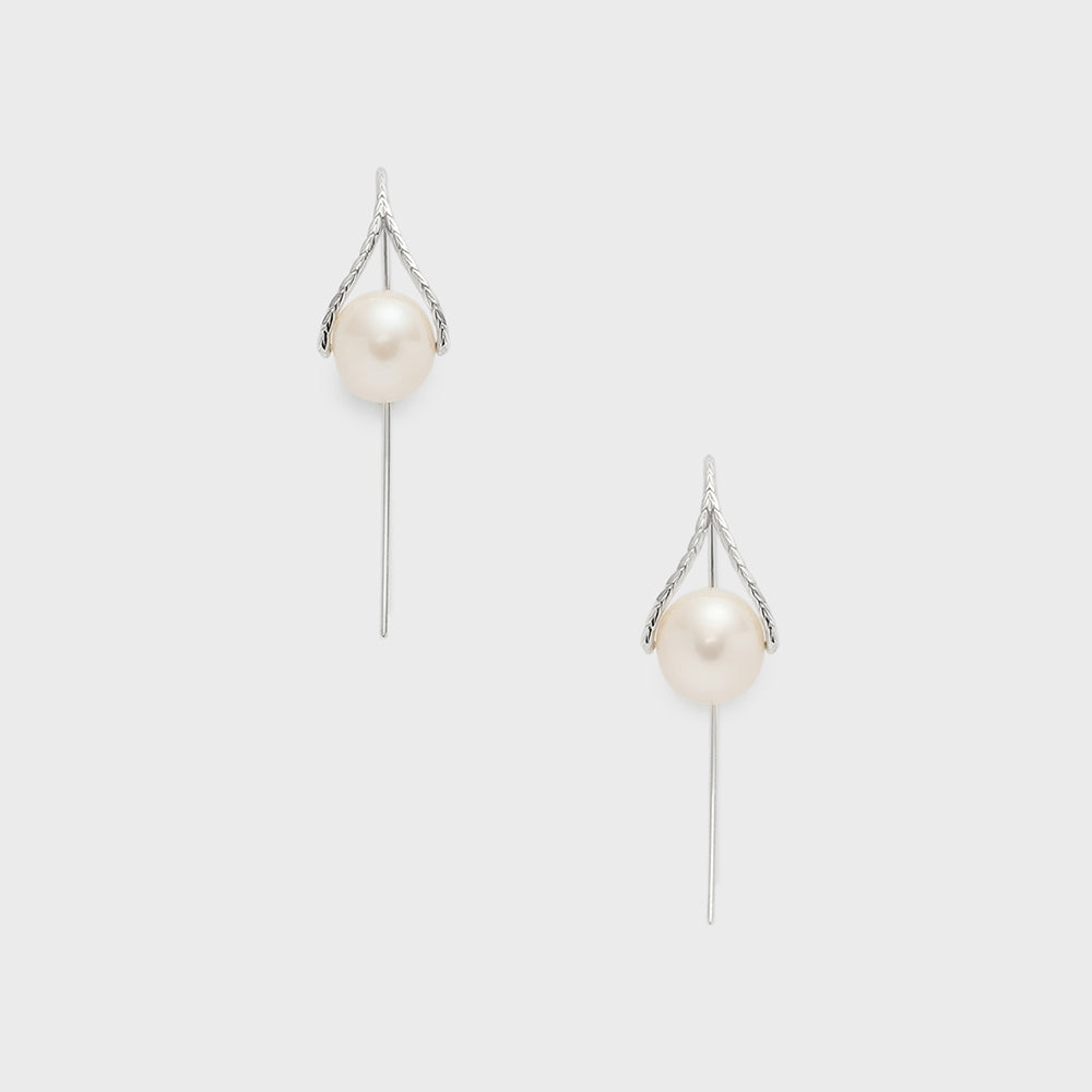 Silver Pearl Earrings