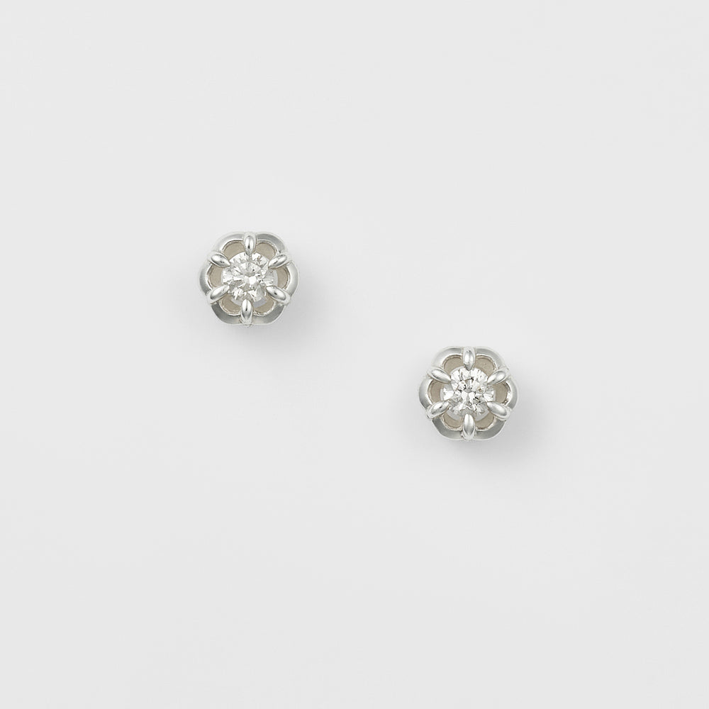 Silver Diamond Earrings (0.04ct)