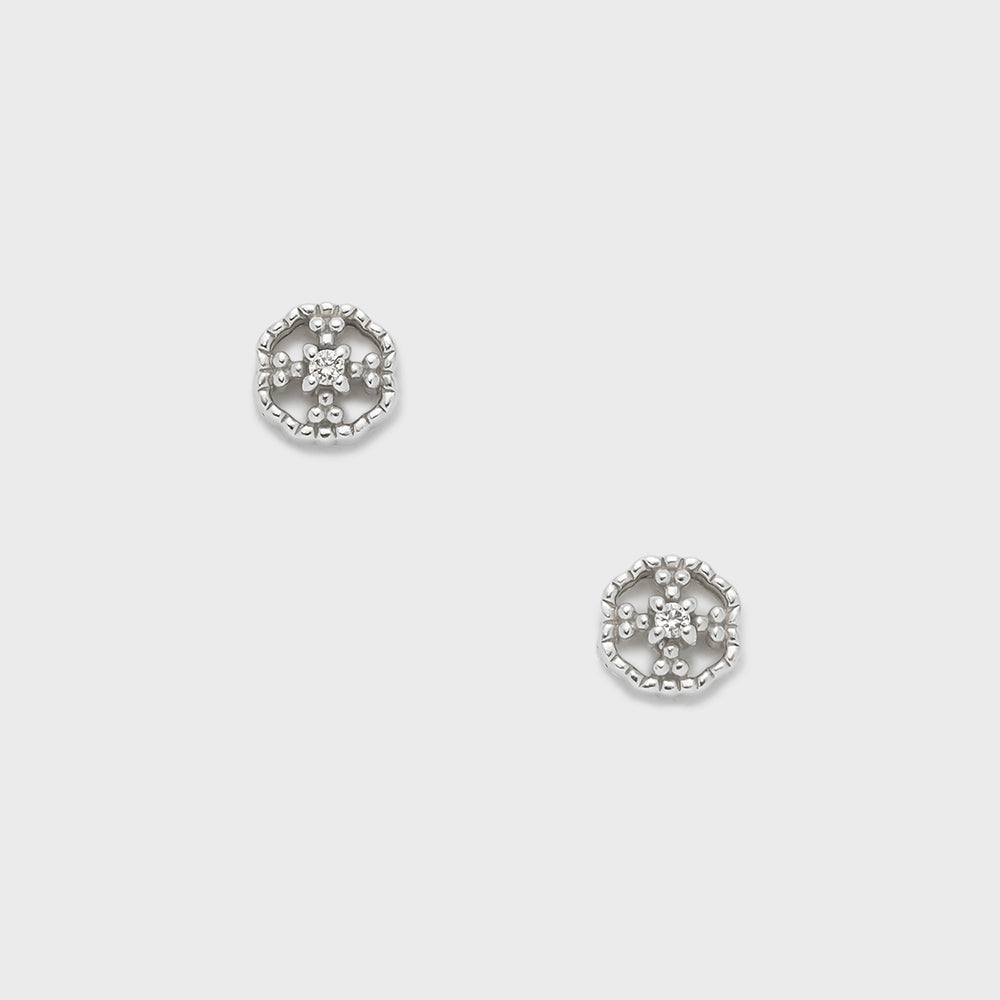 Silver Diamond Earrings (0.01ct)
