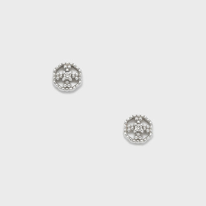 Silver Diamond Earrings (0.01ct)