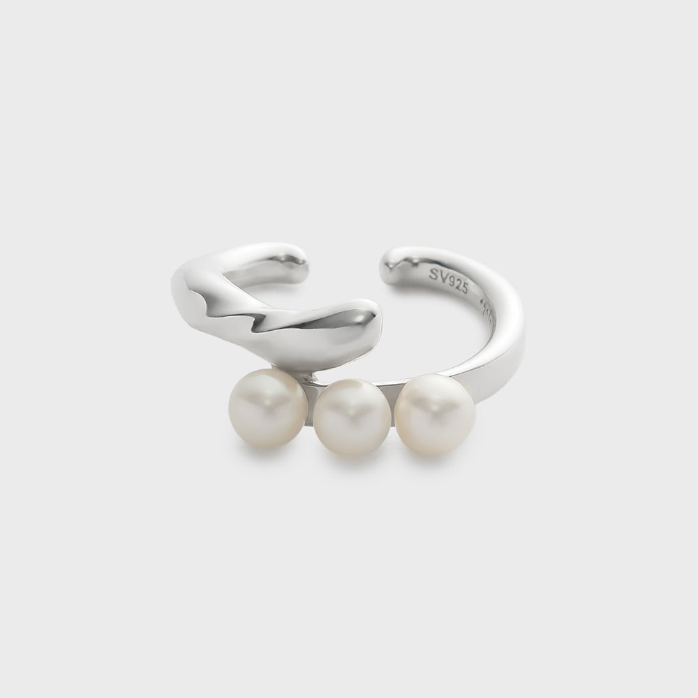 Silver Pearl Ear Cuff(Single)
