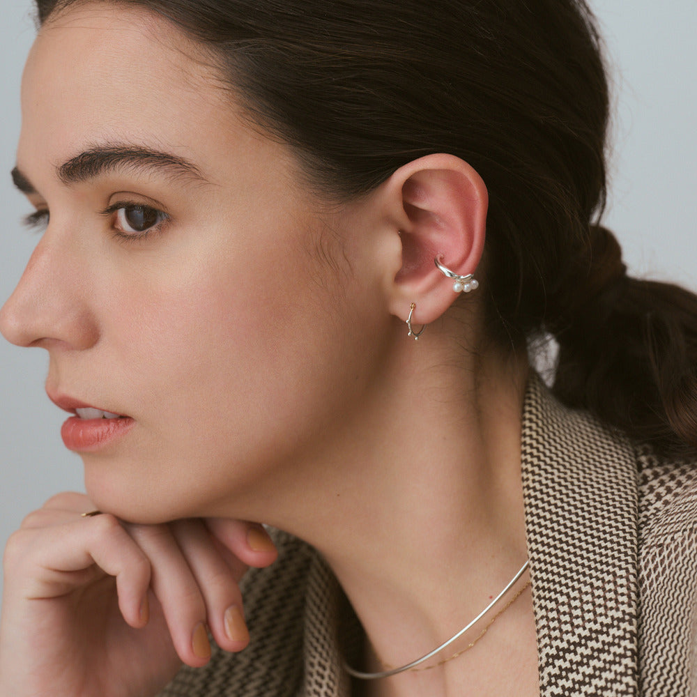 Silver Pearl Ear Cuff(Single)