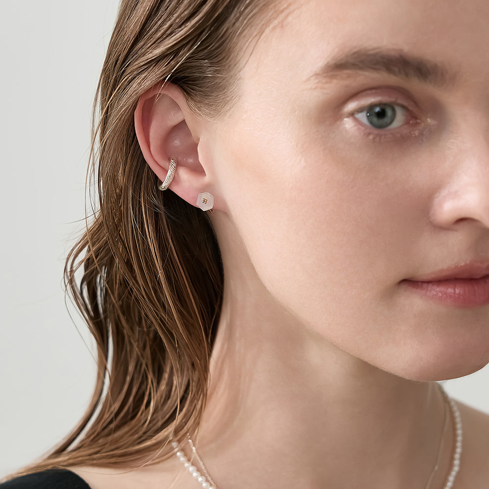 Gold Moonstone Clip-on Earrings