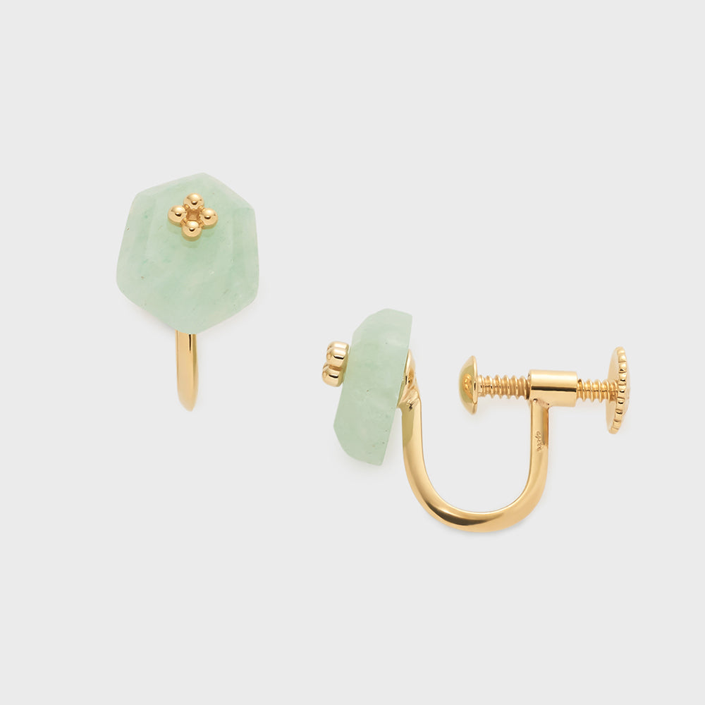 Gold Quartz Clip-on Earrings