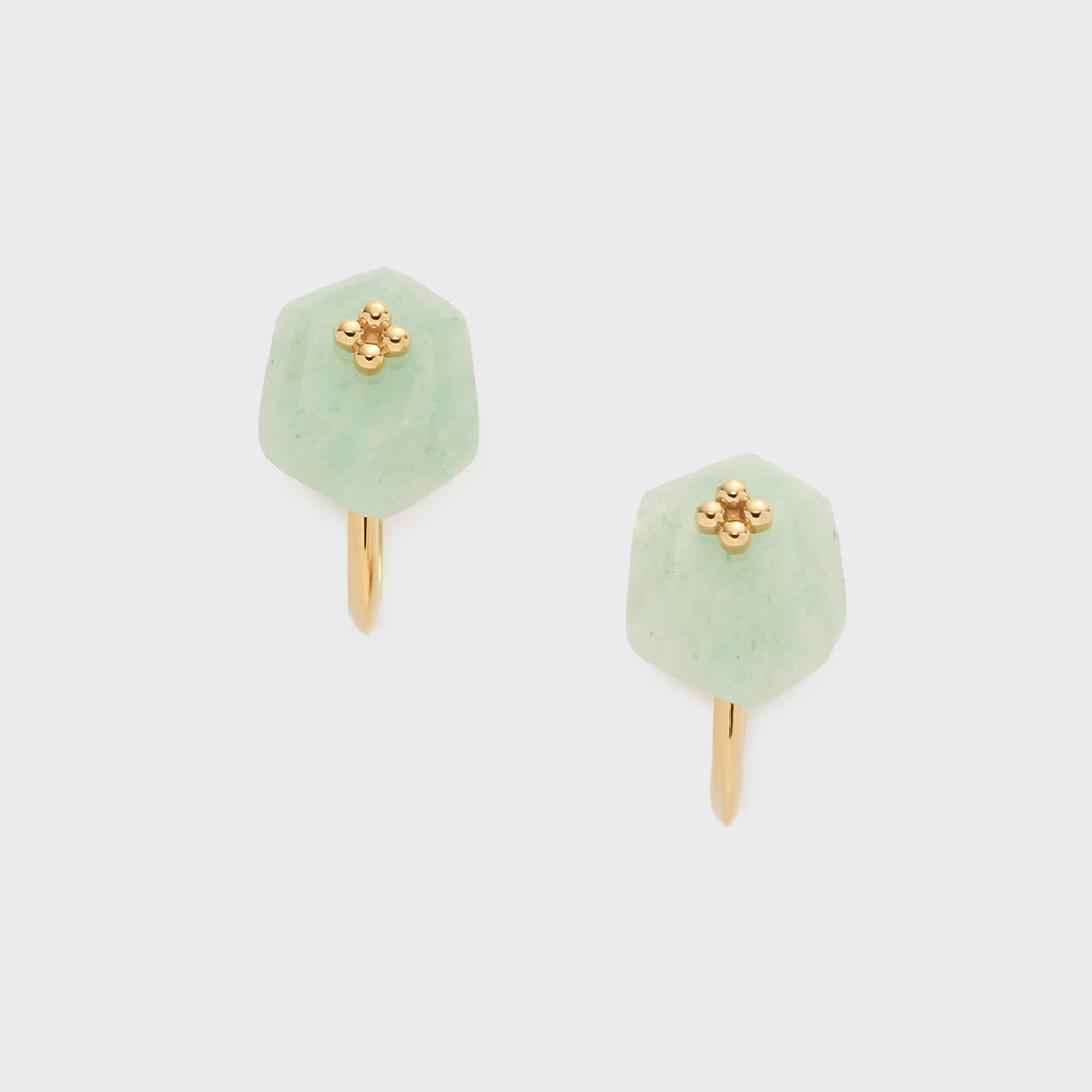 Gold Quartz Clip-on Earrings