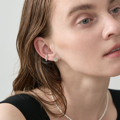Gold Quartz Clip-on Earrings