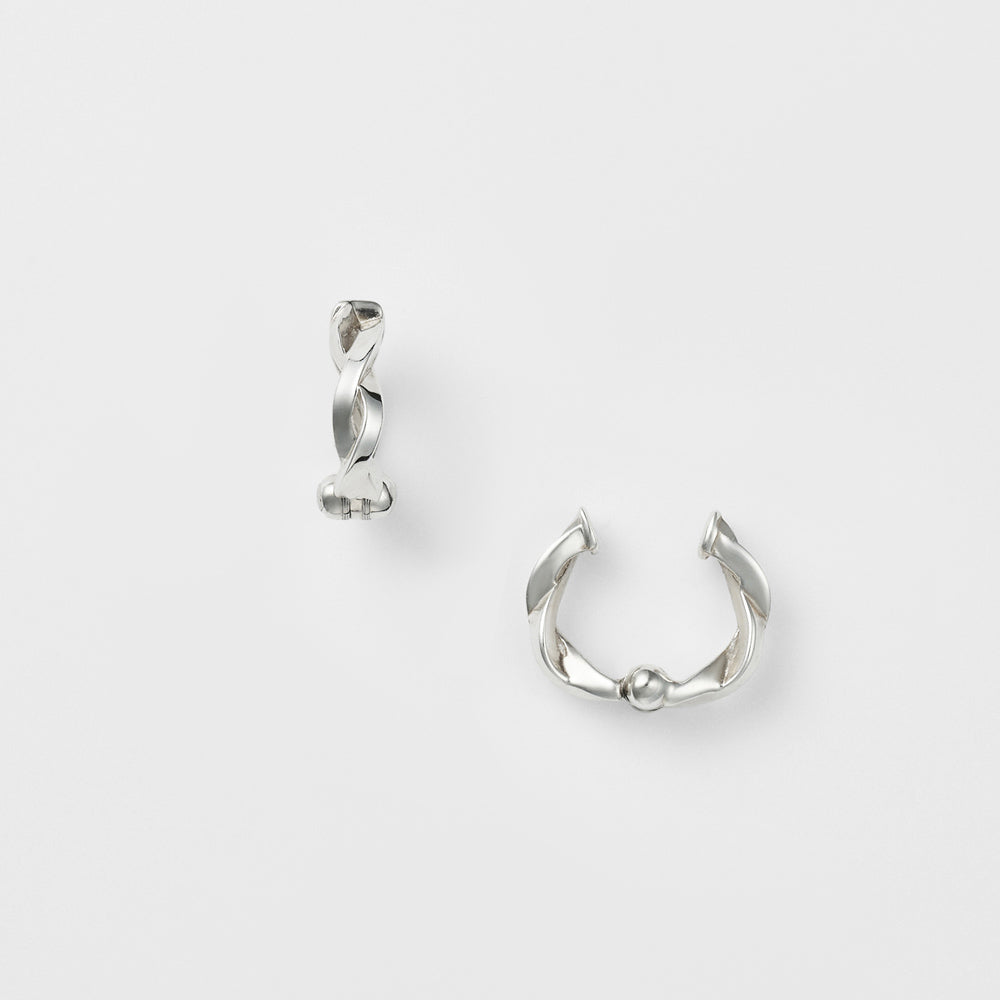 Silver Huggie Clip-on Earrings